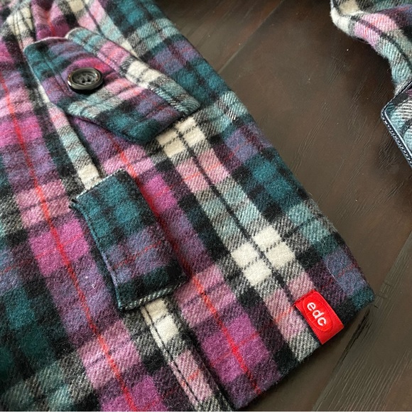 Luxury EDC by Esprit Women’s Heavy Pink & Teal Flannel Winter Jacket - Picture 4 of 16